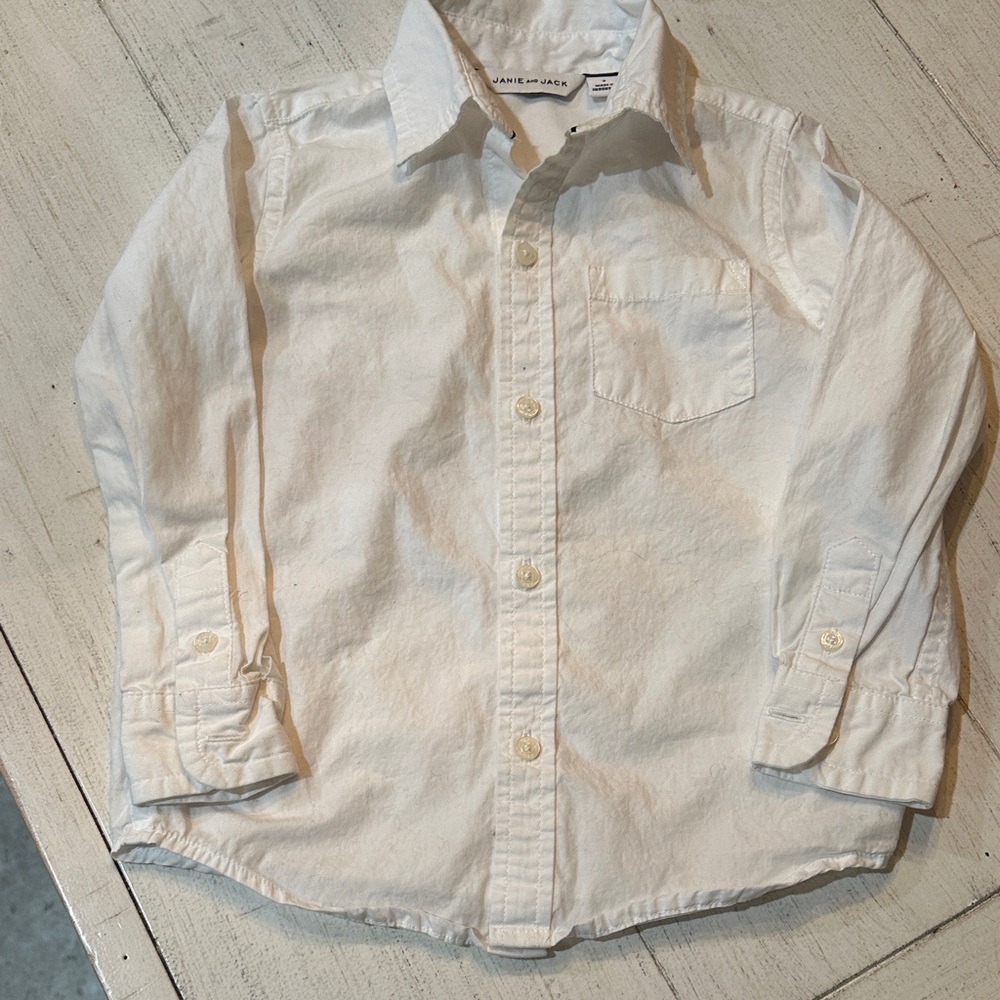 Janie and Jack Crisp White Kids Button-Down Shirt